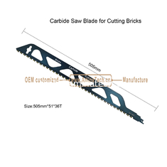 Chine Blade de scie au carbure pour couper des briques Taille:505mmx51x36T, réciproque fournisseur
