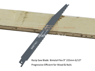 Chine Lame de scie alternative bimétal M42 8% cobalt Démolition pour couper le bois et les clous Taille : 9" 225 mm 6/12 D fournisseur