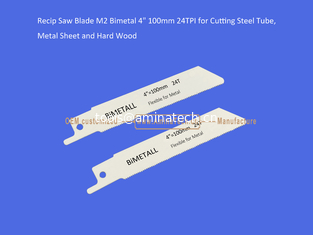 Chine Lame de scie alternative M2 bimétal 4" 100mm 24 dents par pouce pour couper tube en acier, tôle et bois dur, outils électriques fournisseur