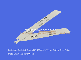 Chine Blade de scie de recette M2 Bimetal 6" 150mm 14TPI pour couper des tubes en acier, des feuilles de métal et du bois dur, outils électriques fournisseur