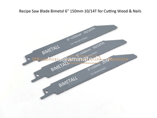 Chine Réception Lamelle à scie bimetallique 6" 150mm 10/14T pour couper du bois et des ongles, réciproque, outils électriques fournisseur