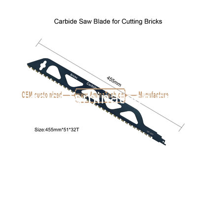 Blade de scie au carbure pour couper des briques Taille:455mmx51x32T, réciproque fournisseur