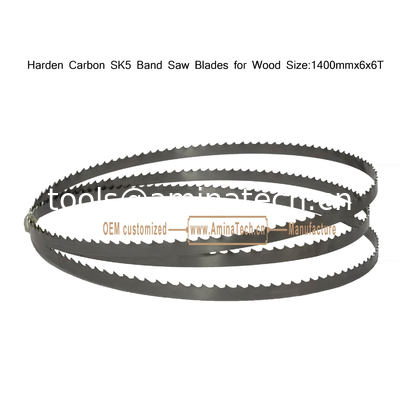 Blade de scie à bande de carbone SK5 pour le bois Taille:1400mm x6x6T fournisseur