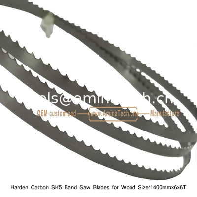 Blade de scie à bande de carbone SK5 pour le bois Taille:1400mm x6x6T fournisseur