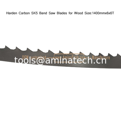 Blade de scie à bande de carbone SK5 pour le bois Taille:1400mm x6x6T fournisseur