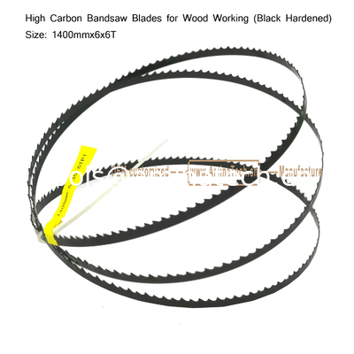 High Carbon Bandsaw Blades for Wood Working (Black Hardened) Size:1400mmx6x6T fournisseur