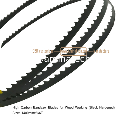 High Carbon Bandsaw Blades for Wood Working (Black Hardened) Size:1400mmx6x6T fournisseur