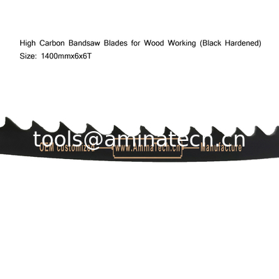 High Carbon Bandsaw Blades for Wood Working (Black Hardened) Size:1400mmx6x6T fournisseur