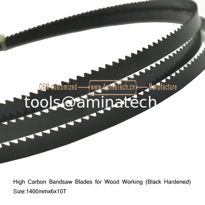 Blades de scie à bandeau à haute teneur en carbone pour le travail du bois (noir durci) Taille:1400mmx6x10T fournisseur