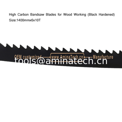 Blades de scie à bandeau à haute teneur en carbone pour le travail du bois (noir durci) Taille:1400mmx6x10T fournisseur