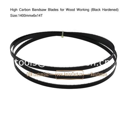 Blades de scie à bande à haute teneur en carbone pour le travail du bois (noir durci) Taille:1400mmx6x14T fournisseur
