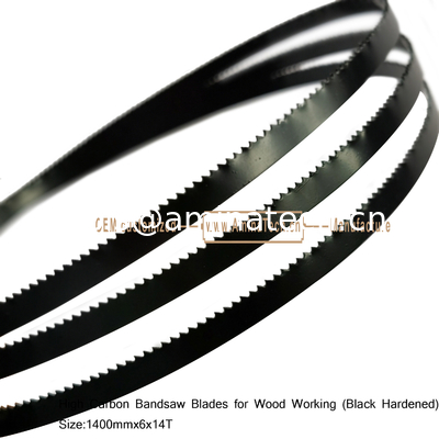 Blades de scie à bande à haute teneur en carbone pour le travail du bois (noir durci) Taille:1400mmx6x14T fournisseur