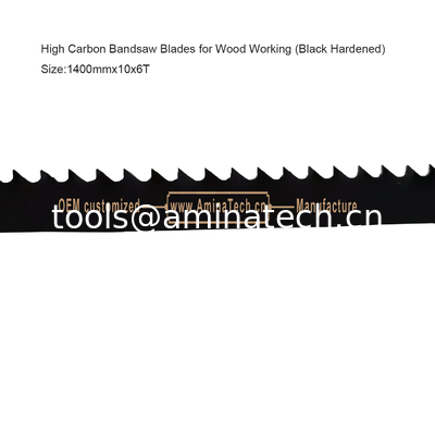 Lames de scie à ruban à haute teneur en carbone pour le travail du bois (Noir trempé) Taille : 1400mmx10x6T fournisseur