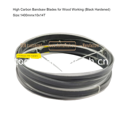 Blades de scie à bandeau à haute teneur en carbone pour le travail du bois (noir durci) Taille:1400mmx10x14T fournisseur