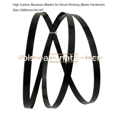 Blades de scie à bandeau à haute teneur en carbone pour le travail du bois (noir durci) Taille:1400mmx10x14T fournisseur
