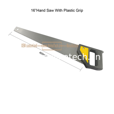 16"Sage à main avec poignée en plastique,outils à main fournisseur