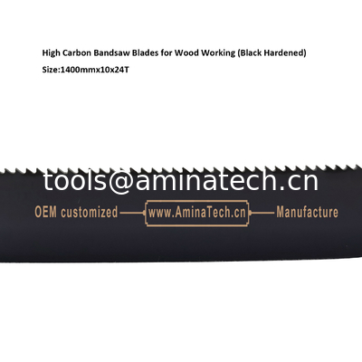 Lames de scie à ruban à haute teneur en carbone pour le travail du bois (Noir trempé) Taille : 1400 mm x 10 x 24 D fournisseur
