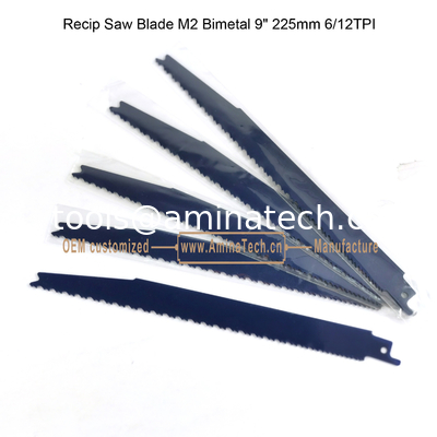 Recip Saw Blade M2 Bimetal 9" 225mm 6/12TPI, outils de puissance réciproques fournisseur