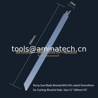 Lame de scie alternative bimétal M42 8% cobalt Démolition pour couper le bois et les clous 12" 300mm 10/14T, Outils électriques fournisseur