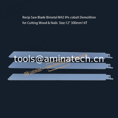 Lame de scie alternative bimétal M42 8% cobalt Démolition pour couper le bois et les clous 12" 300mm 10/14T, Outils électriques fournisseur