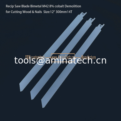 Lame de scie alternative bimétal M42 8% cobalt Démolition pour couper le bois et les clous 12" 300mm 10/14T, Outils électriques fournisseur