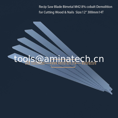 Lame de scie alternative bimétal M42 8% cobalt Démolition pour couper le bois et les clous 12" 300mm 10/14T, Outils électriques fournisseur