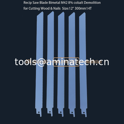 Lame de scie alternative bimétal M42 8% cobalt Démolition pour couper le bois et les clous 12" 300mm 10/14T, Outils électriques fournisseur