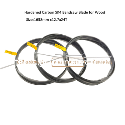 Blades de scie à bande SK4 à haute teneur en carbone pour le travail du bois (noir durci) Taille:1638mmx12.7x24T fournisseur