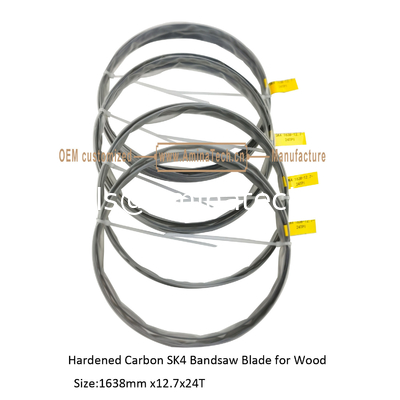 Blades de scie à bande SK4 à haute teneur en carbone pour le travail du bois (noir durci) Taille:1638mmx12.7x24T fournisseur