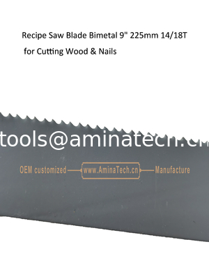 Recip Saw Blade Bimetal M42 8% cobalt Demolition for Cutting Wood & Nails  9" 225mm 14/18T,Power Tools fournisseur