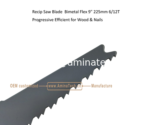 Lame de scie alternative bimétal M42 8% cobalt Démolition pour couper le bois et les clous Taille : 9" 225 mm 6/12 D fournisseur