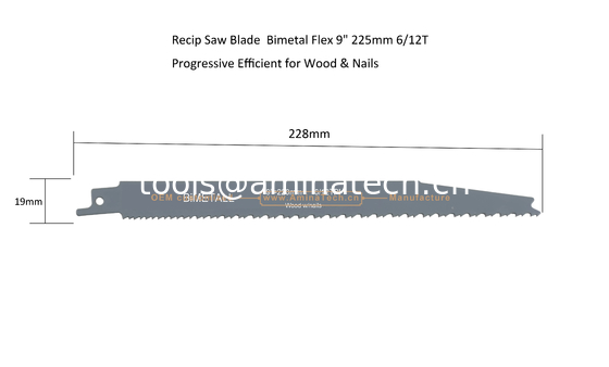 Lame de scie alternative bimétal M42 8% cobalt Démolition pour couper le bois et les clous Taille : 9" 225 mm 6/12 D fournisseur