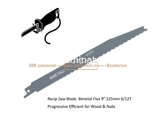 Lame de scie alternative bimétal M42 8% cobalt Démolition pour couper le bois et les clous Taille : 9" 225 mm 6/12 D fournisseur