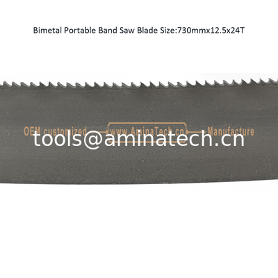 Lame de scie à ruban portable bimétallique Taille : 730mmx12.5x24T fournisseur