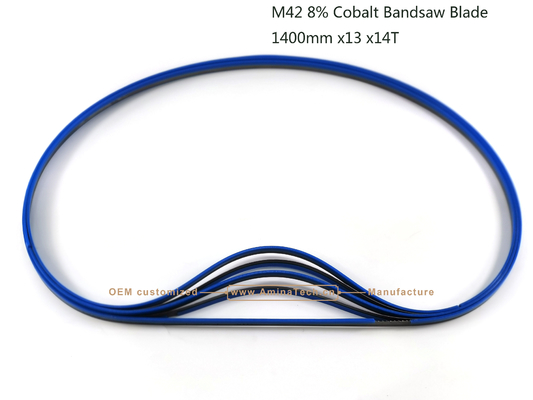 Lame de scie à ruban M42 8% Cobalt   1400mm x 13 x 14T   Pour la coupe du bois et de la tôle d'acier fournisseur