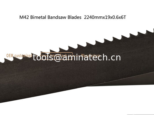 M42 Lames de scie à bande métallique 2240mmx19x0.6x6T Scie à bande métallique fournisseur