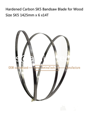 Blade de scie à bande de carbone durci SK5 pour bois Taille: 1425 mm x 6x 14T fournisseur