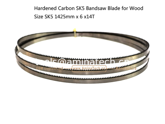 Blade de scie à bande de carbone durci SK5 pour bois Taille: 1425 mm x 6x 14T fournisseur
