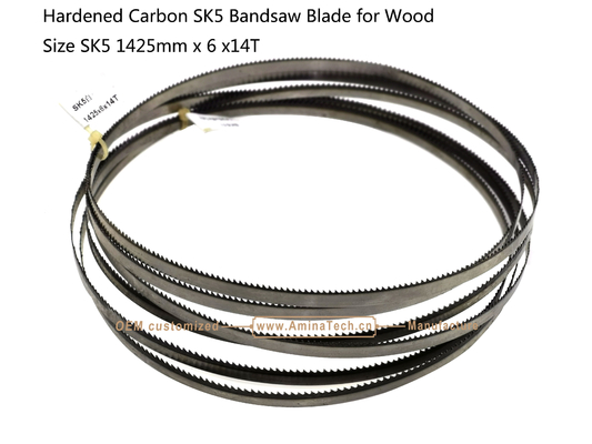 Blade de scie à bande de carbone durci SK5 pour bois Taille: 1425 mm x 6x 14T fournisseur