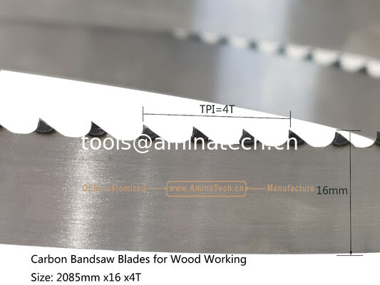Lames de scie à ruban Aminatech Carbon pour le travail du bois Taille : 2085mmx16x4T fournisseur