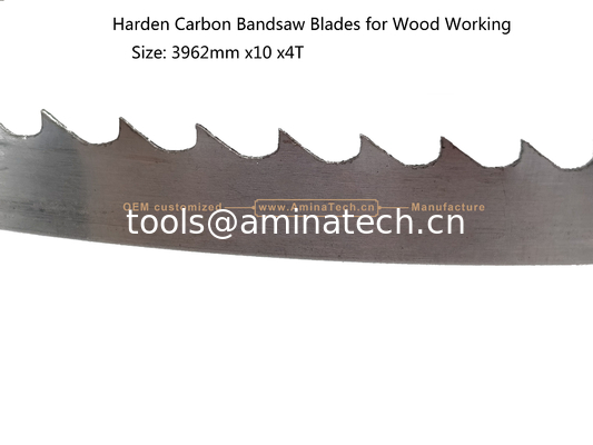Lames de scie à ruban en acier au carbone trempé pour le travail du bois Taille : 3962mm x 10 x 4T fournisseur