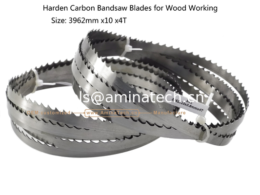 Lames de scie à ruban en acier au carbone trempé pour le travail du bois Taille : 3962mm x 10 x 4T fournisseur