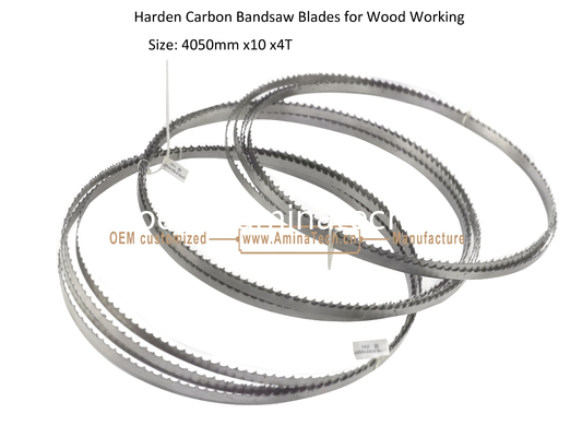 Lames de scie à ruban Aminatech Harden Carbon pour le travail du bois Taille : 4050mm x 10 x 4T fournisseur