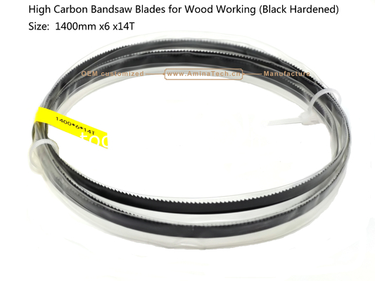 Aminatech High Carbon Bandsaw Blades for Wood Working (Black Hardened) Size:  1400/1425mm X6 X14T fournisseur