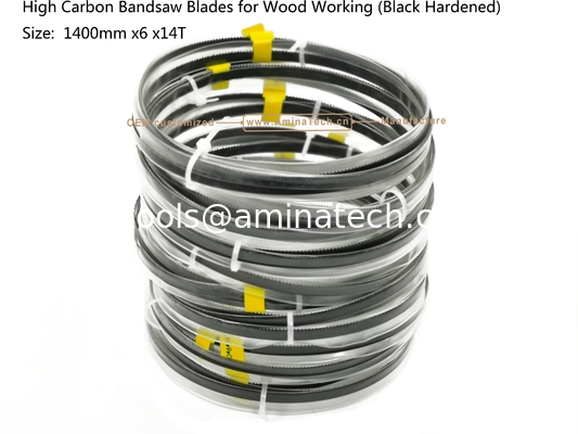 Aminatech High Carbon Bandsaw Blades for Wood Working (Black Hardened) Size:  1400/1425mm X6 X14T fournisseur