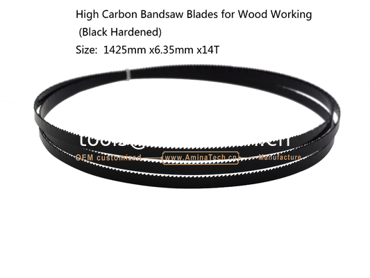 Aminatech High Carbon Bandsaw Blades for Wood Working (Black Hardened) Size:  1400/1425mm X6 X14T fournisseur