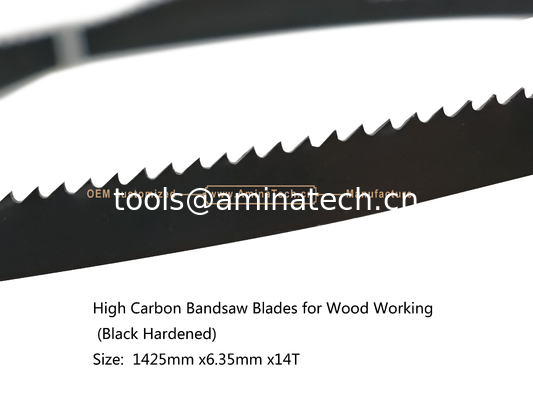 Aminatech High Carbon Bandsaw Blades for Wood Working (Black Hardened) Size:  1400/1425mm X6 X14T fournisseur