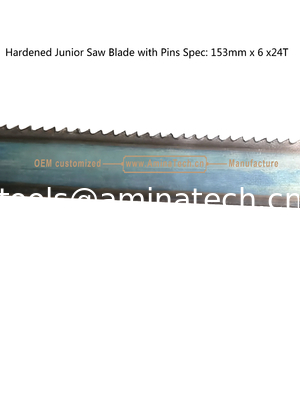 Lame de scie junior trempée avec goupilles Spécifications : 153 mm x 6 x 24 dents Coupe du bois, du plastique, des métaux de faible dureté fournisseur