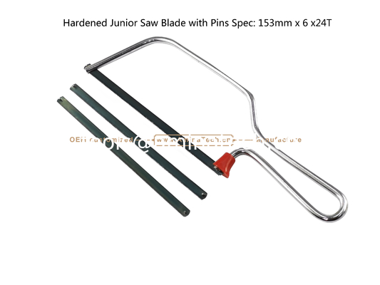 Lame de scie junior trempée avec goupilles Spécifications : 153 mm x 6 x 24 dents Coupe du bois, du plastique, des métaux de faible dureté fournisseur
