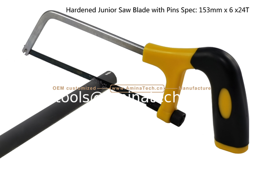 Lame de scie junior trempée avec goupilles Spécifications : 153 mm x 6 x 24 dents Coupe du bois, du plastique, des métaux de faible dureté fournisseur